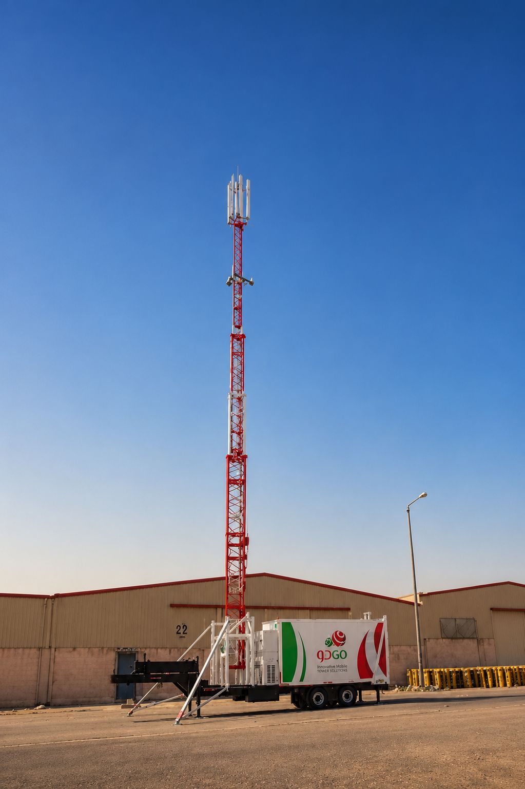 Telecommunications lattice tower in saudi arabia.